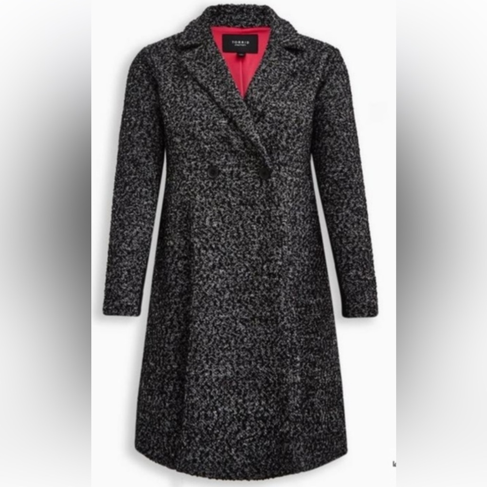 Torrid Black and White Textured Boucle Coat sz 18 - sz 1 torrid